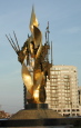 flaming sculpture